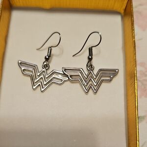 Silver Wonder Woman Earrings